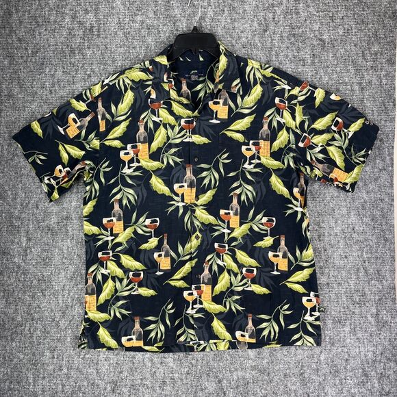 Newport Blue Mens Hawaiian Shirt‎ Extra Large Loose Fit Floral Resort Camp Aloha - Picture 1 of 11